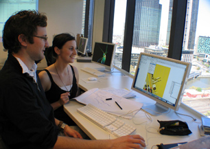 Digital media students in class