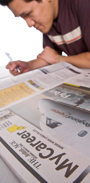 During your studies - an international student searches for a job in the newspaper