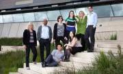 VU's student recruitment team VU's student recruitment team, posing on steps