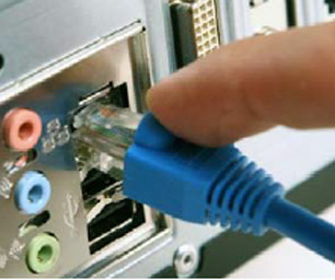 Data Cable being attached to computer