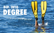 Dip. into Degree Dip. into Degree advert with diver image