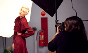 Fashion Model being Photographed in Studio