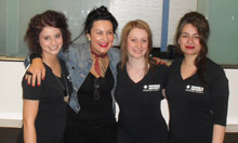 Analise Langdon, Natalie La Volti and Saleena Cheetamun with Teacher Veronica Di-Girolamo