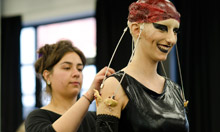 Saleena Cheetamun preparing her character Hell Raiser Angelique