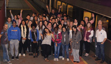 VU student celebrate receiving industry recognised training.