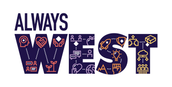 Logo for VU's 'always west' values