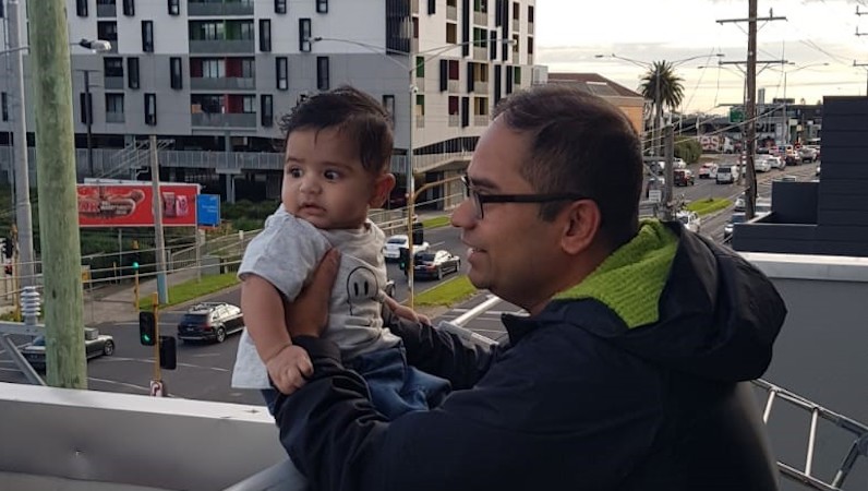  Arnab Ghosh Roy with his son