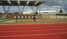 VU Sport staff member at the Werribee athletics track