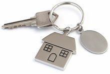 Key on a house key chain