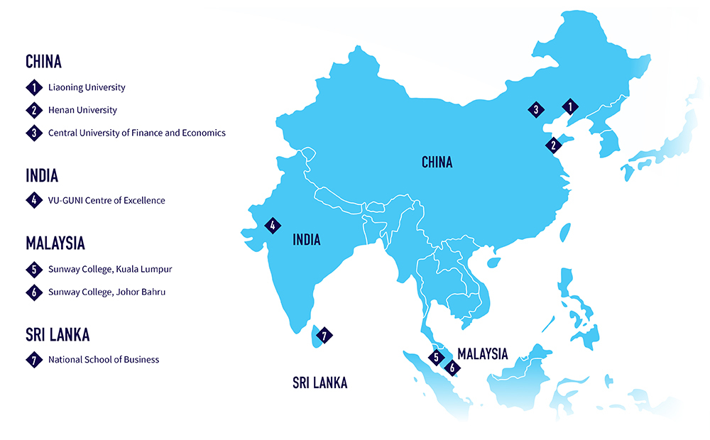 VU international delivery partners map