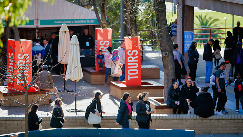 Campus tours at Footscray Park Campus.