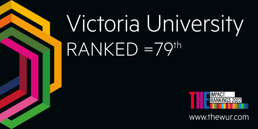 Victoria University ranked =79th THE rankings logo
