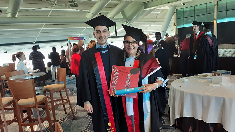 Kath Apma in graduation clothing