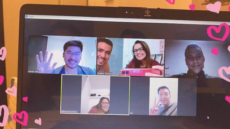  Kittianant Chaipanakiat with friends at a virtual party