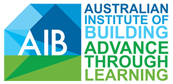 Logo for Australian Institute of Building: advance through learning.