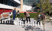Students at Footscray Park campus playing chess