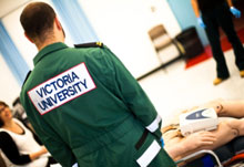 VU Paramedic student in the emergency uniform