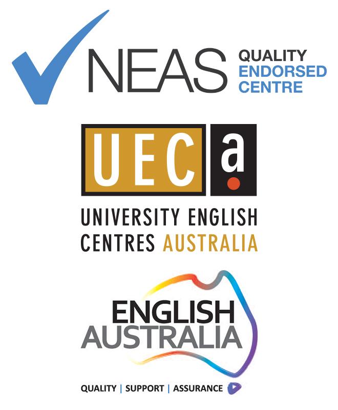 University English Centres Australia logo, English Australia logo, NEAS logo