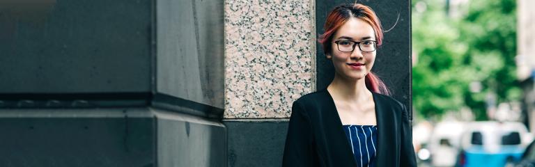Business student in the city