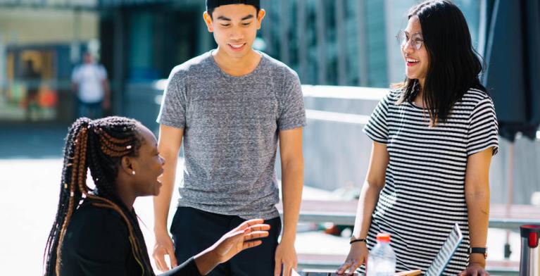 Students talking together