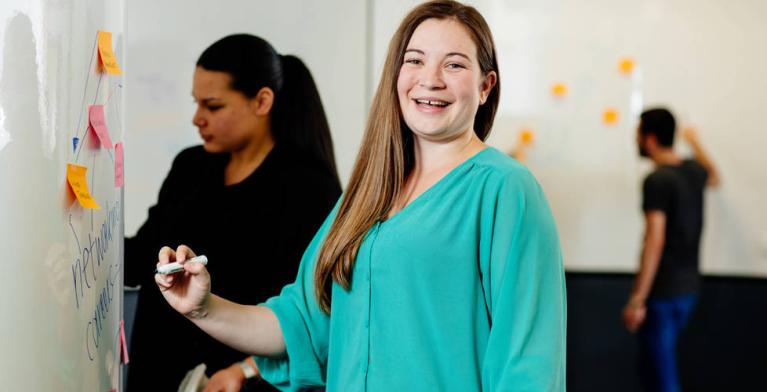  Student smiling at camera