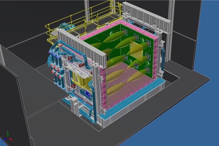  Conceptual design of fire test furnace being fired