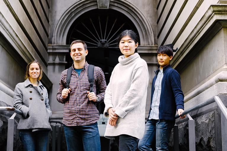 Law students outside Victoria University's City Queen campus.