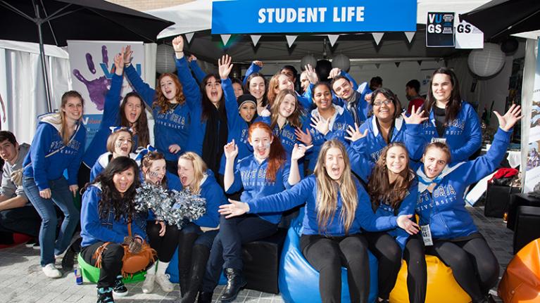  student life group at vu open day