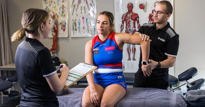 Master of Physiotherapy students work in clinic