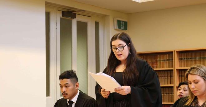 Certificate IV in legal services students practise skills in court