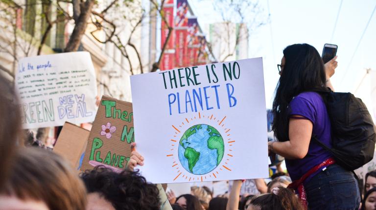 Placard at rally saying 'there is no planet B'