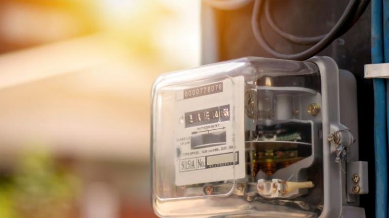 Electricity meter on pole