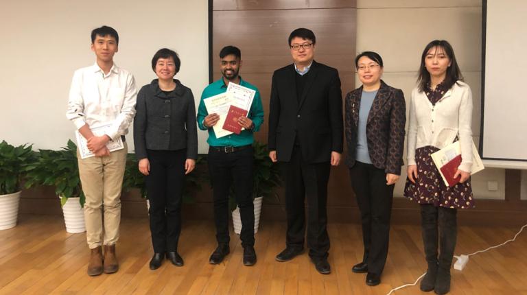 2018 Study Melbourne Language and Internship Program participant Kaustubh Vilas Mundada (third from left) Students on study tour in China