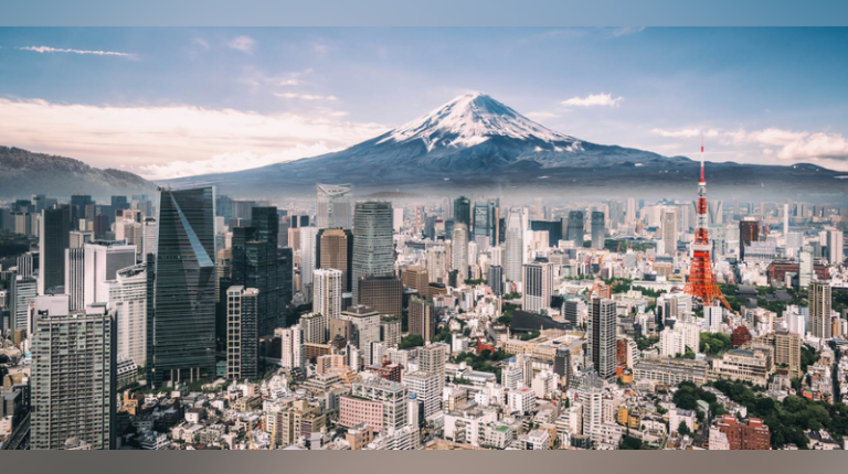 Photo of Tokyo with Mount Fuji in the background