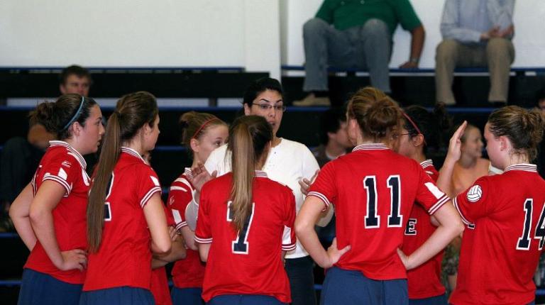 School girls on volleyball team