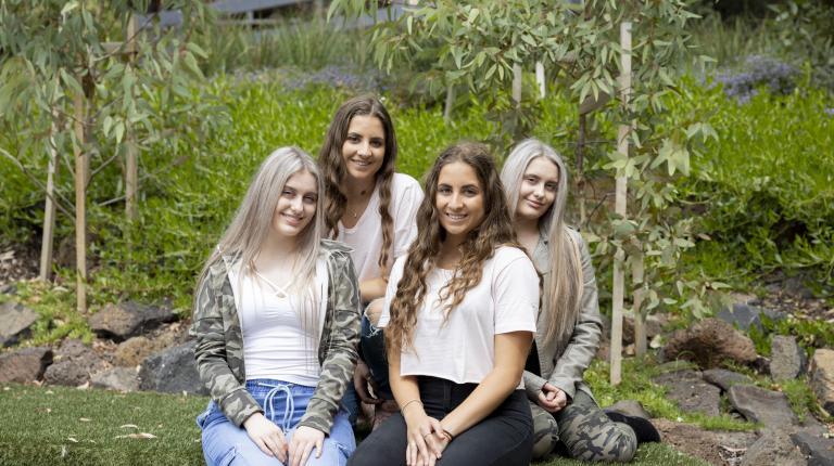 Melanie and Jess Kirjakovski (light hair) Mia and Ava Duggan-Sorbara (dark hair)