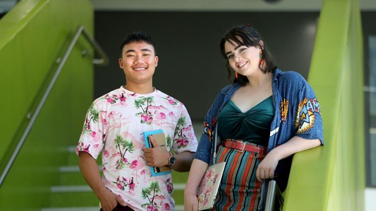 First in family students Issac Tung and Abbey Tomlinson (photo courtesy of The Australian newspaper) First in family students to attend university