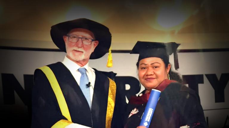 Clera Sam at her Graduation Ceremony