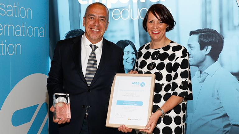 Vice President of Learning and Teaching, Professor Ian Solomonides, and Director of VU International, Bronte Neyland.