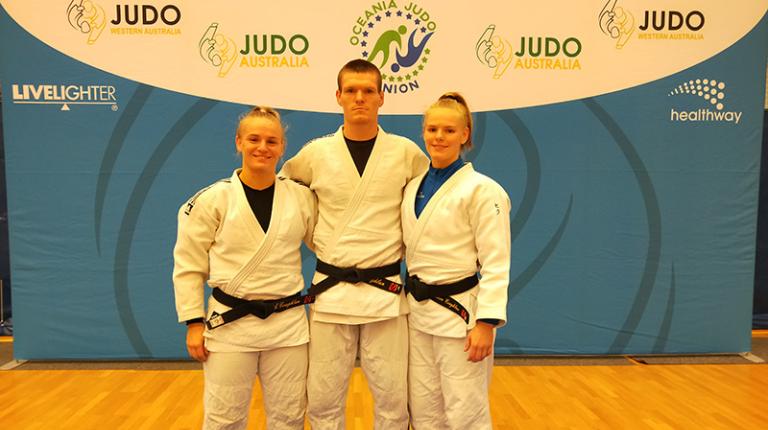 Elite athletes in Judo, the Coughlans, in uniform