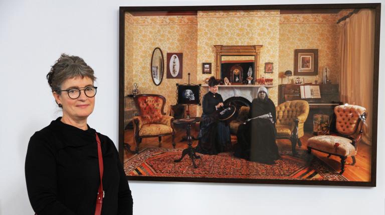 Megan Evans with her winning work PARLOUR, photographed by Jessica Ibacache