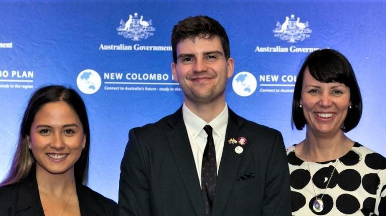Alice Growden and Scott Fordyce with Bronte Neyland, Director VU International