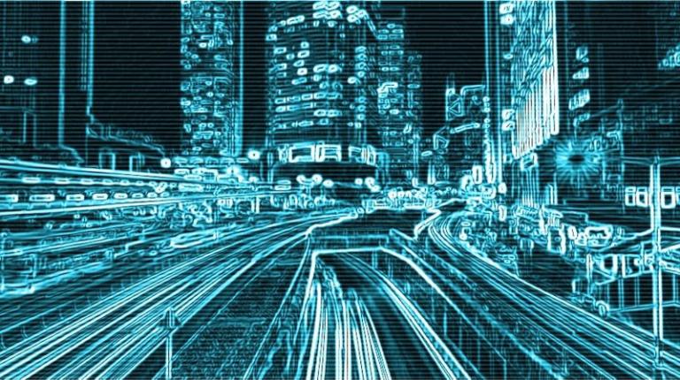 Stylised image of a modern city