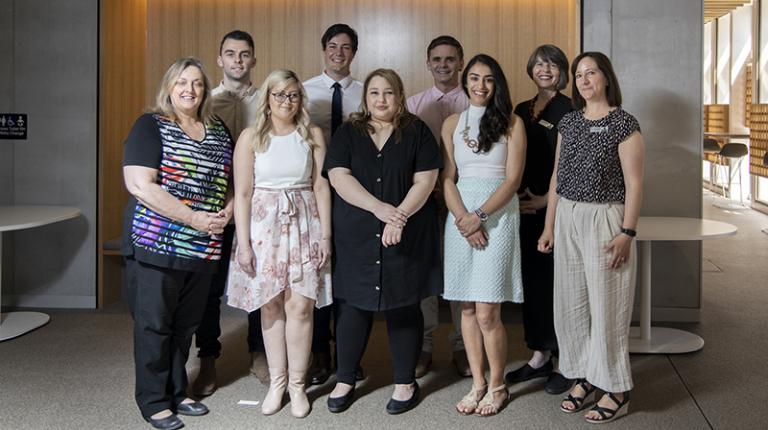 A group of students and staff who worked as part of the Western Bulldogs program