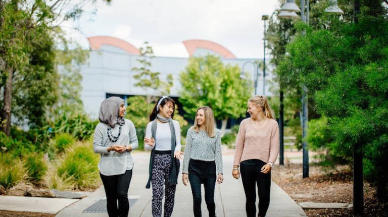 VU students walking around campus