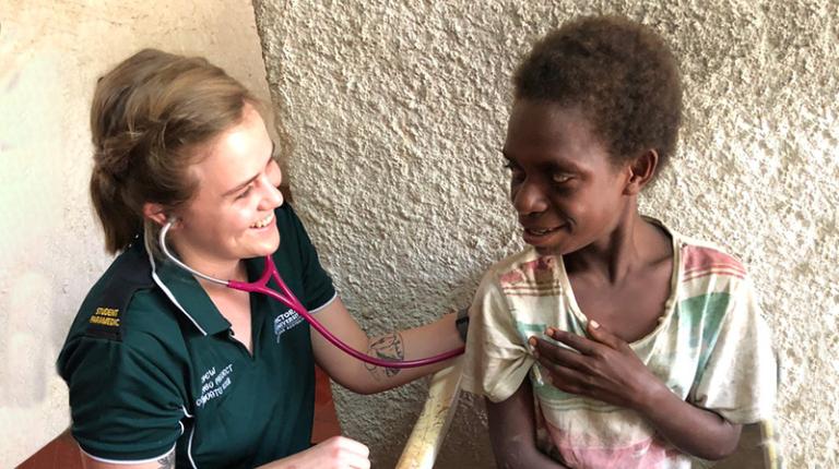 Paramedicine student on study tour