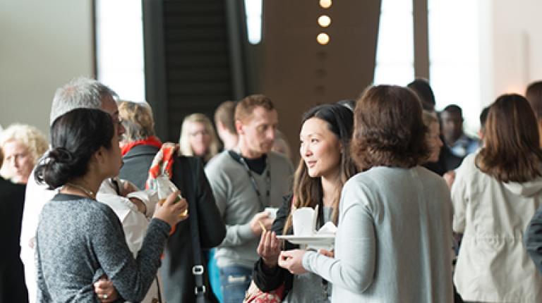 career practitioners network during a break