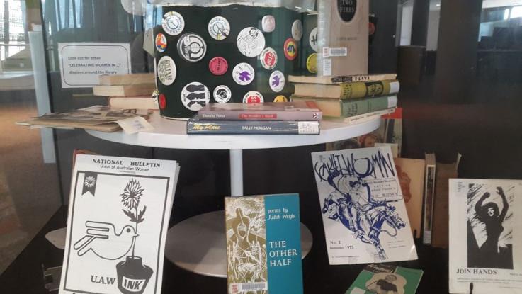 display of special collections with women focus