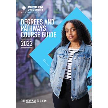  front cover of degrees and pathways course guide 2023