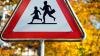  School crossing triangular sign